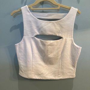 White Cutout Crop Top